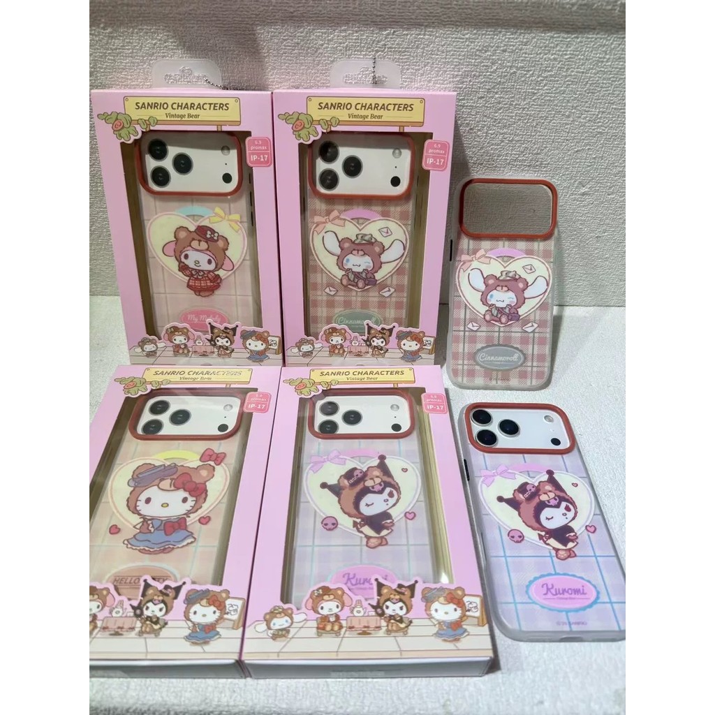 Sanrio iPhone 17Pro Melody Dễ Thương Retro Quế Chó Kẻ Sọc Bao Gồm Tất Cả Chống Sốc