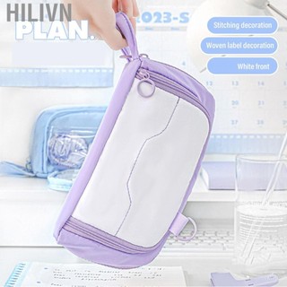 Hilivn Túi Đựng Bút Dụng cụ sắp xếp lưu trữ cầm tay bằng nhựa PVC và vải 3 ngăn di động có vị trí chèn để đi du lịch