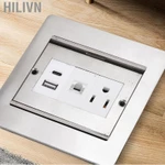 Hilivn Ổ cắm âm sàn Ổ cắm cửa trượt sành điệu 3 cổng USB A C LAN cho sàn Mặt bàn sàn Bàn — ảnh 6