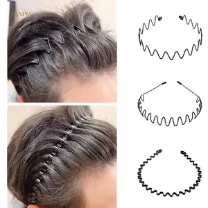 PNPIA- Kim Loại Chống Trơn Trượt Sóng Phong Cách Thể Thao Băng Đô Quấn Tóc Nam Nữ Unisex Tóc Thường Ngày Người Lớn Mũ Bé Trai Quà Tặng Thời Trang