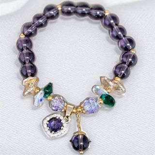 🔥Vòng tay tím thủy tinh hot xuất khẩu - Vòng tay nữ thiết kế độc đáo phong Ins khảm zircon siêu nhỏ buôn sỉ