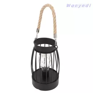 Đèn lồng trang trí WANYEDI, Đèn lồng bàn hoạt động bằng pin màu đen, Đèn lồng ánh sáng ấm áp di động bằng kim loại cổ điển tại nhà