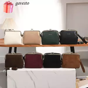 Túi xách nữ GAVESTO, Túi đeo vai thiết kế dây kéo nhẹ, Ví nữ da lộn hình vuông phong cách cổ điển thời trang