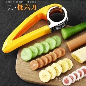 Cắt Thép Không Gỉ Cắt Lát Chia Trái Cây Trái Cây Dao Salad Chuối Thiết Bị Cắt Lát Chuối Ham Xúc Xích Tiện Dụng Dụng Cụ Lát KH83