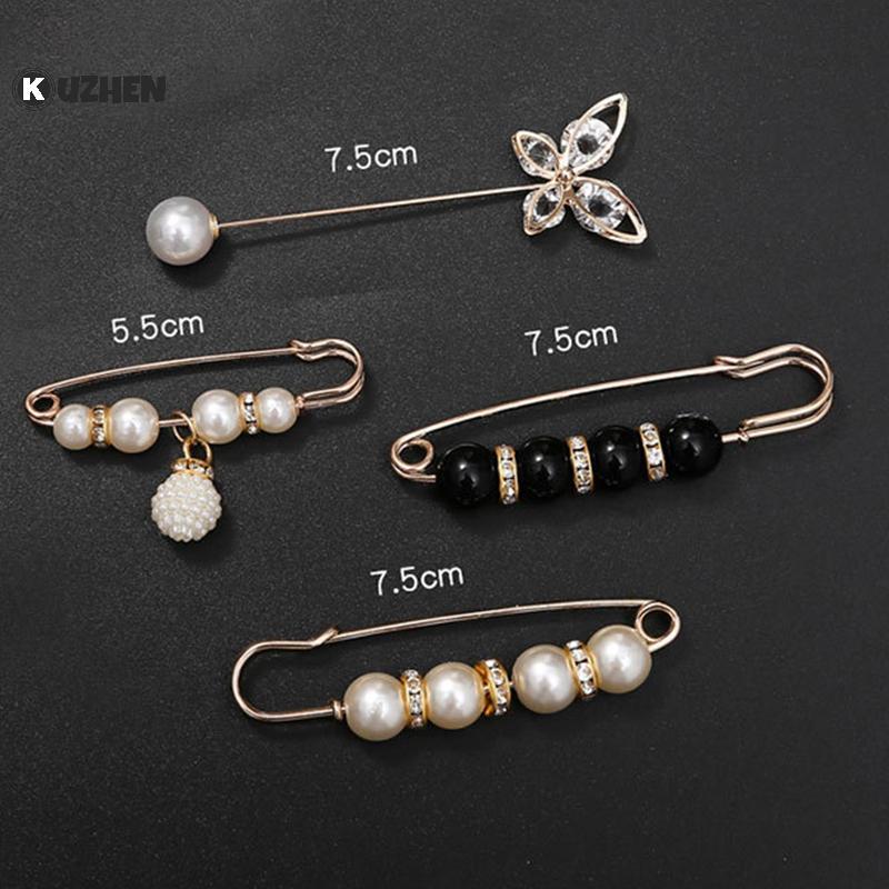 KUZHEN 1 Bộ Quần Áo Thời Trang Thổ Cẩm Điều Chỉnh Eo Cho Nữ Ngọc Trai Ve Áo Pin Áo Len Đầm Trâm Cài Huy Hiệu Bule DIY Phụ Kiện HOT