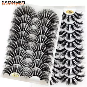 FAVORITEGOODS SKONHED 8 Cặp Nối Mi Dài Đầy Đủ Khối Lượng Làm Đẹp Handmade 25 Mm Mi