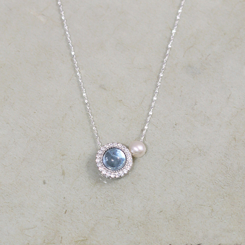 Vòng cổ ngọc trai aquamarine thời trang và đa năng