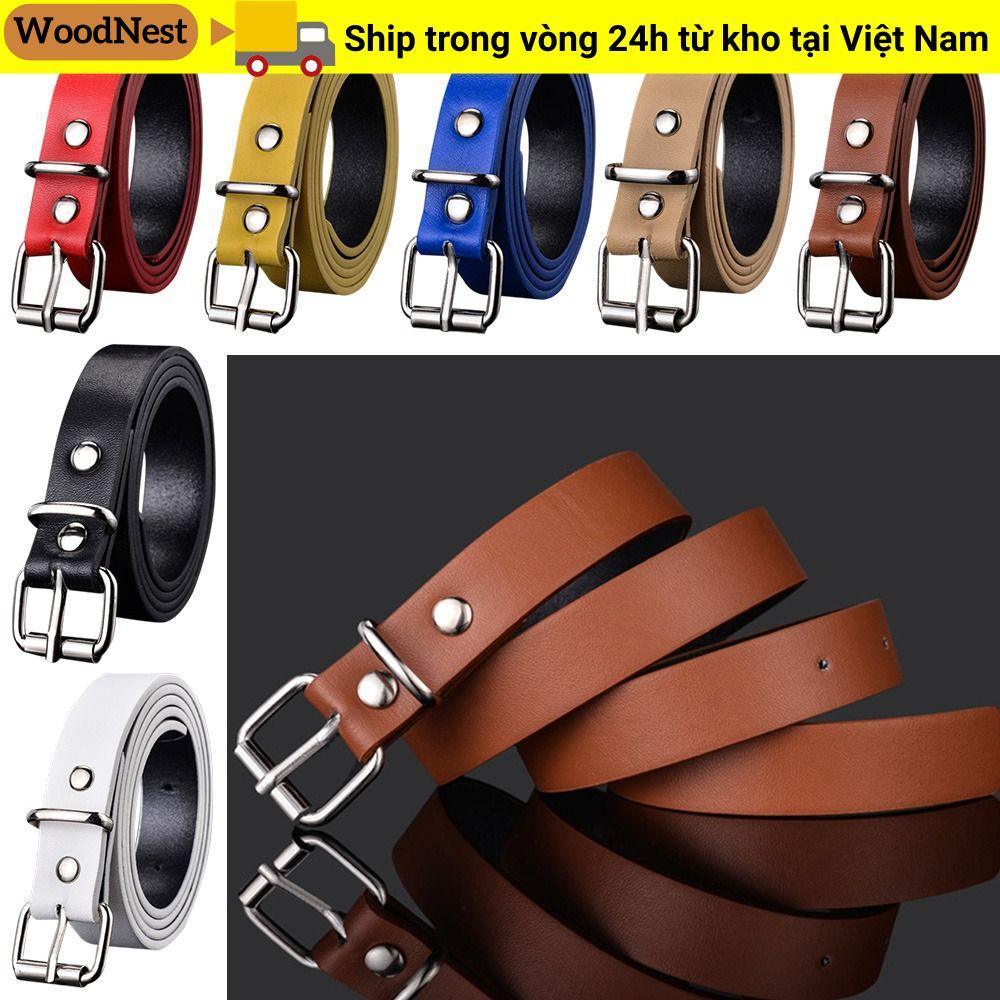 Dây da trẻ em WOODNEST Thiết kế sang trọng Dây đeo thắt lưng mỏng cổ điển thông thường