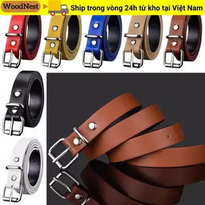Dây da trẻ em WOODNEST Thiết kế sang trọng Dây đeo thắt lưng mỏng cổ điển thông thường