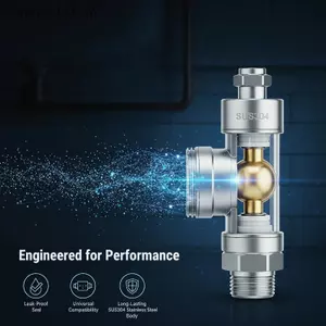 Bộ chuyển đổi nước cấp dữ liệu SRVN RO 1 / 2 inch đến 1 / 4 inch 3 / 8 inch có ngắt Van bi Tee Đầu nối bằng đồng bền cho máy lọc nước gia đình.
