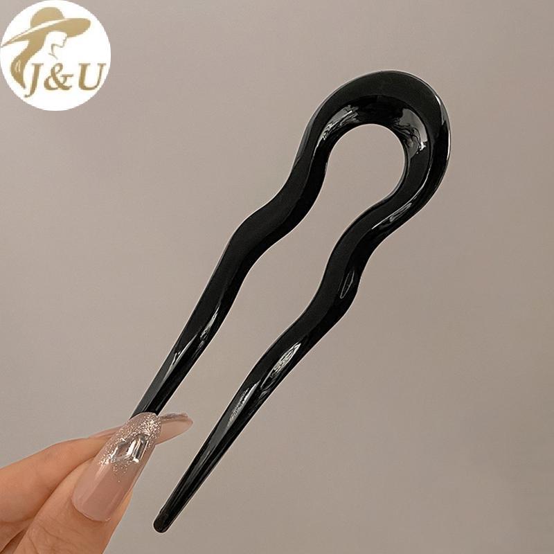 JU Vintage Kẹp Tóc Hình Chữ U Cho Nữ Bé Gái, Hình Học Rùa Acetate, Phụ Kiện Thời Trang, Mũ Tóc