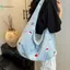 BeautifulHomeA Hàn Quốc Thêu Denim Túi Tote Nữ Mới Sle Lớn Điện Dung Denim Oulder Túi Đeo Ngang Túi Tote VN