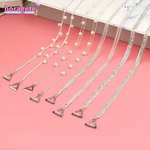 Dây đeo áo ngực BORAGETE, Dây đeo đồ lót chống trượt Aniti, Phụ kiện đồ lót nữ có thể điều chỉnh bằng kim loại đính đá