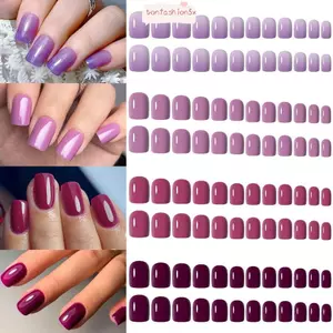 ITRUMPET 96 Móng Tay Giả, Núm Giả Màu Nguyên Chất Pháp, Làm Móng Tay Có Thể Tháo Rời Mờ Dài Vuông Và Ballerina Đầu Móng Tay Nữ
