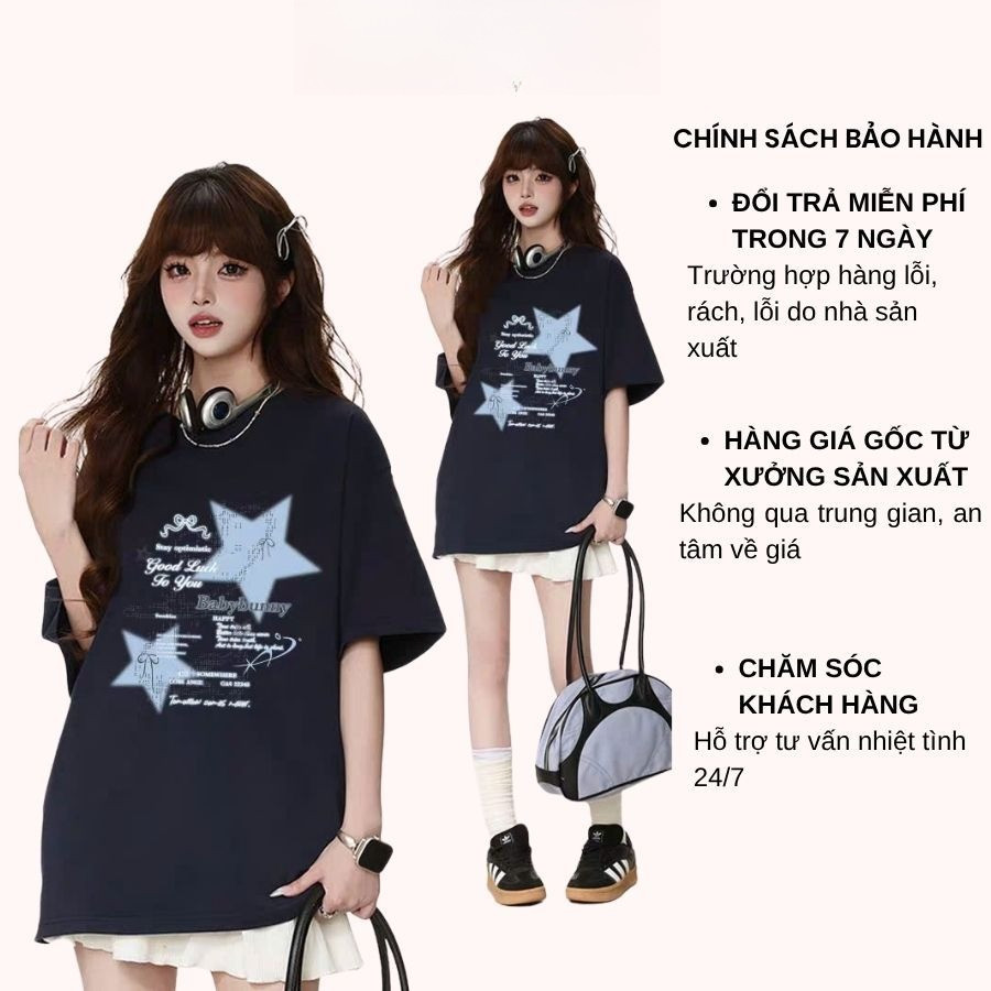 （Giao hàng 24h）Angela Áo Phông Nữ Form Rộng Tay Lỡ 100% Cotton 220gsm | T-Shirt Unisex Phong Cách Hàn Quốc AT112