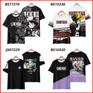 BH2 One Piece Anime Unisex Áo Zoro Luffy Tay Ngắn Top Gear 5th Sun God Nika Casual 3d Áo Sơ Mi Bông Tai Kẹp Plus Kích Thước