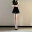 Váy không tay gạc phong cách Hepburn kiểu Pháp Rỗng cắt eo ôm vừa vặn mùa hè màu đen mỏng hơn
