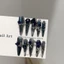 Handmade Nail Feel Dark Blue Smudge Long Làm Móng Tay Miếng Dán Công Nghiệp Nặng Hoa Giả Miếng Dán Móng Tay MCCE