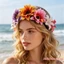 Băng đô hướng dương dành cho nữ Phụ kiện tóc dự tiệc bên bờ biển Boho