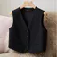 Phụ Nữ Mùa Xuân Chắc Chắn Áo Vest Đen Nữ Cổ Điển Không Tay Áo Blazer Chính Thức