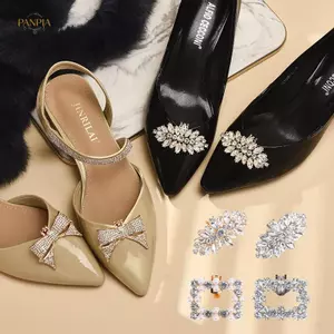 PNPIA- 1 Túi Mặt Dây Chuyền Thổ Cẩm Cưới Cô Dâu Phụ Kiện Sáng Bóng Pha Lê Giày Trang Trí Kẹp Nữ Cao Gót Kim Cương Giả Quyến Rũ Bule