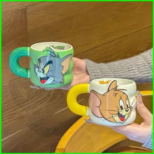 YB2 Tom và Jerry Gốm Cốc Cặp Đôi Cốc Hoạt Hình Cốc Nước Cho Gia Đình Cà Phê Quà Tặng Sinh Nhật