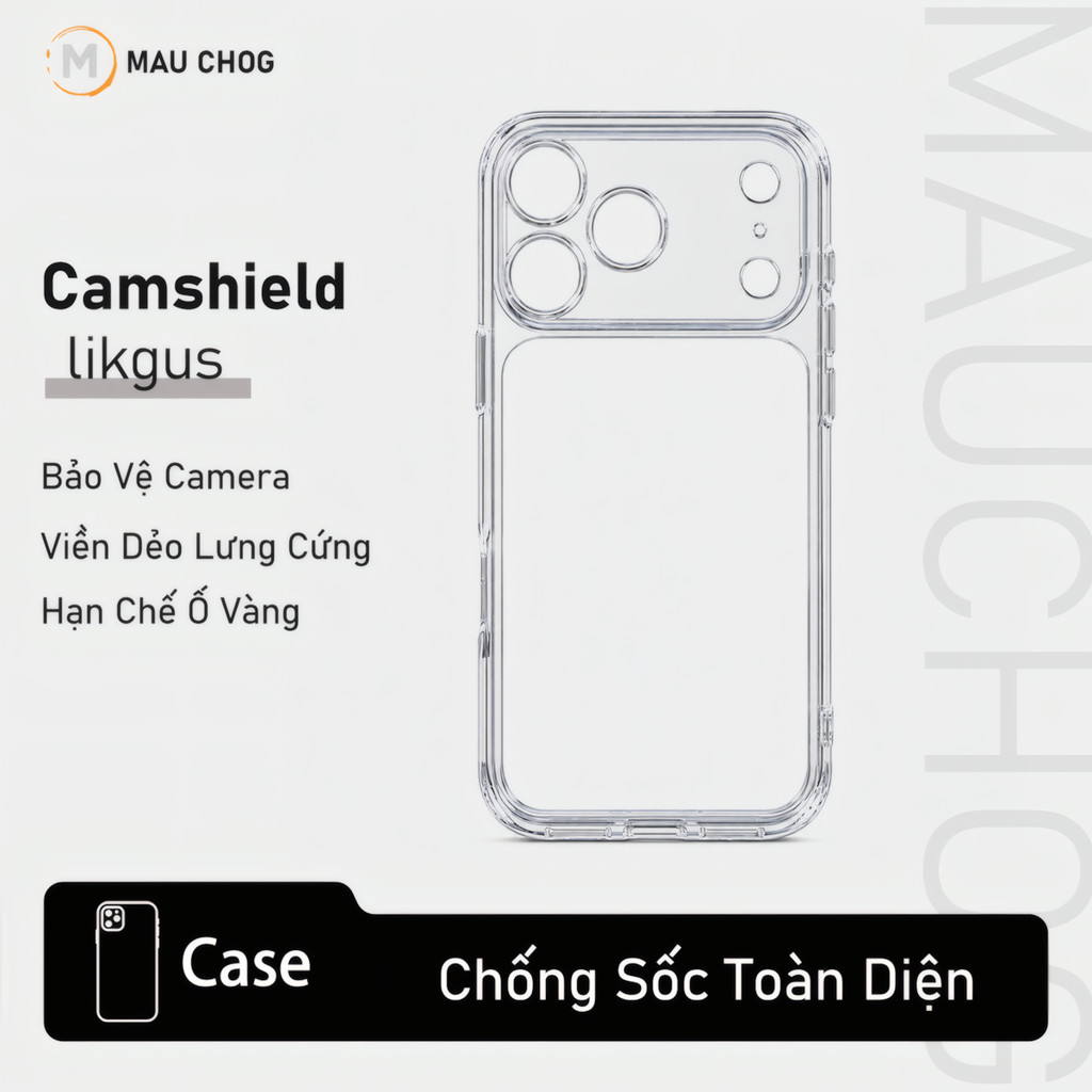 Ốp Trong Suốt Likgus Bảo Vệ Camera Chống Sốc Cho Điện Thoại iPhone 17 Pro Max 16 15 14 13