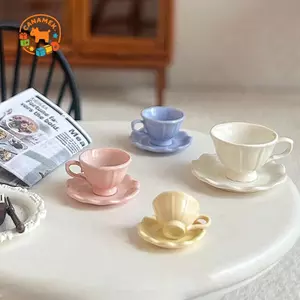 CANAMEK 1 Nhà Búp Bê Thu Nhỏ Pháp Retro Cà Phê Đĩa Mẫu Nhà Búp Bê Mini Chơi Đồ Nội Thất Nhà Bếp Phụ Kiện Trang Trí Cảnh CSF