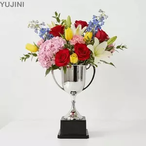 Bình hoa YUJINI Trophy, Lọ hoa sáng tạo trang trí, Xô hoa đa năng nhẹ phong cách cho cửa hàng hoa