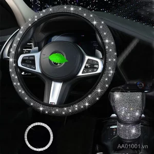 Phong Cách Mới Bọc Vô Lăng Ô Tô Bốn Mùa Đầy Kim Cương Kim Cương Nóng Không Có Vòng Bên Trong Vô Lăng Bao Mùa Đông SAE7
