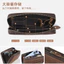 Túi ly hợp nam Crazy Horse 66798 / Chất liệu da bò lớp đầu tiên / Da ngựa điên tinh chế thủ công / May chống mài mòn Màu trơn / Kích thước 21 * 11cm / Phong cách dài cổ điển mới / Ví dây kéo doanh nhân bằng da thật / Quà tặng cao cấp