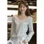 Áo thun dài tay sọc mỏng phong cách mới mùa hè dành cho nữ Slim-Fit Slim-Fit Slimmer Look Áo chống nắng giản dị sang trọng Top