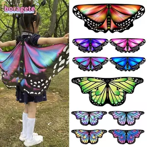 BORAGETE Cánh Bướm Mũi Đảng Bé Gái Biểu Diễn Đạo Cụ Mạ Vàng Trang Phục Đầm Lấp Lánh Dây Đeo Vai