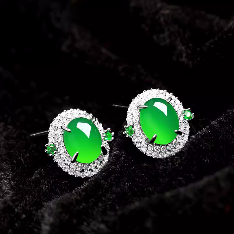 Bông tai nữ Chalcedony tự nhiên thanh lịch