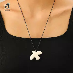 Tinh Tế Gốm Trắng Hòa Bình Dove Nelace Dành Cho Nữ Vintage Dove Mặt Dây Chuyền Áo Len Dây Chuyền Thời Trang Dự Tiệc Phụ Kiện Trang Sức Quà Tặng Mới