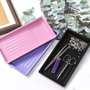 Khay lưu trữ WANYEDI, Thiết kế hiển thị công cụ nhiều màu Tấm mỹ phẩm, Khay kim loại đa chức năng bằng thép không gỉ bền bỉ cho tiệm làm móng
