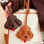 Mặt dây chuyền móc khóa CPINCP, Mặt dây chuyền túi chó con hoạt hình đa năng, Treo trang trí PU Puppy Móc khóa túi phụ kiện