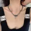LUImo Punk Zircon Chữ Thập Ngôi Sao Mặt Dây Chuyền Nelace Cho Nữ Vintage Hàn Quốc Thoáng Mát Dây Thép Titan Choker Xu Hướng Trang Sức SBS