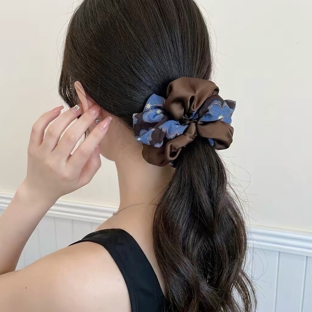 Hululu / Bóng Đầu Scrunchy Tóc Phong Cách Mới Cao Cấp Cảm Giác Đầu Đĩa Hoa Tóc Dụng Cụ Tiện Dụng Đầu Dây Scrunchy Nhẫn Nữ Phụ Kiện Tóc