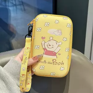 Dễ Thương Winnie the Pooh Cáp Dữ Liệu Túi Bảo Quản Tai Nghe Sạc Túi Đựng Mỹ Phẩm Di Động Túi Nhỏ Đồ lặt vặt Túi Bảo Quản
