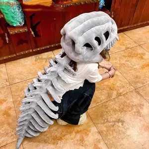 THEGIRL8B Bộ xương khủng long Đồ chơi sang trọng, Bộ xương khủng long mềm 3D Cos Đạo cụ, Quà tặng trang phục Halloween Thoải mái Độc đáo Bộ trang phục bộ xương khủng long mới lạ Bộ trang phục Đạo cụ chụp ảnh