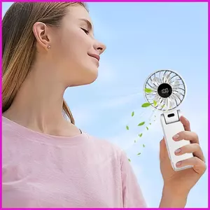 Quạt cá nhân Màn hình kỹ thuật số cầm tay Quạt bỏ túi Phụ kiện mát mẻ Có thể gập lại Dụng cụ làm mát không khí để bàn Máy làm mát thực phẩm cho lyuvn