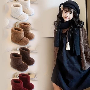 Giày bốt lông cừu bé gái đi tuyết - Thiết kế giữ ấm, lót bông dày, đế cao su chống trơn trượt