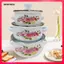 3 Miếng Nồi Tay Cầm Đôi Men Nồi Súp Có Nắp Stew Bean Simmer Nồi Chống Dính Nồi Thiết Kế Hoa Retro Độc Đáo Thích Hợp Cho Nồi Cảm Ứng G