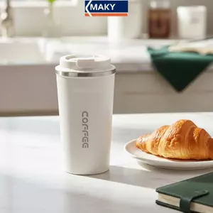 MAKY 510ML Cốc cà phê bằng thép không gỉ cầm tay Cốc giữ nhiệt hai tường chống rò rỉ cho văn phòng tại nhà Du lịch ô tô VN