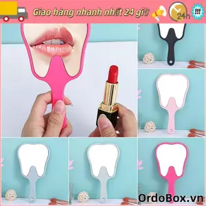 Gương cầm tay ORDOBOX, Gương trang điểm PVC hình răng, Quà tặng gương độ phân giải cao bền bỉ