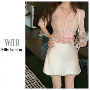 Milyfashion Pure Desire Satin Chấm Bi In Váy Chữ A Váy Ngắn Y2K Mùa Hè Phiên Bản Hàn Quốc Phù Hợp Với Phong Cách Mới FK35