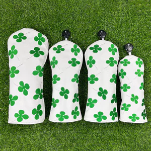 Vỏ câu lạc bộ Golf Floral Four Leaf Clover No. 1 Vỏ bọc câu lạc bộ bằng gỗ Fairway Câu lạc bộ Mũ bảo vệ đầu bóng