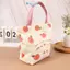 E-WOITD Vải Nhỏ Nữ Tote Túi Đựng Thực Phẩm Đào Nhật Bản Tay Túi Ăn Trưa Mini Hàn Quốc Học Sinh Túi Xách Vải Cotton Dã Ngoại Du Lịch Bento E-WOITD