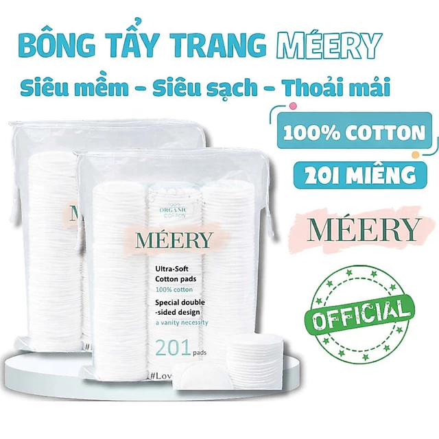Bông Tẩy Trang Meery 201 Miếng 100% Cotton, Bông Tẩy Trang Lamer 201 Miếng 100% Cotton, Lamer Bông Tẩy Trang